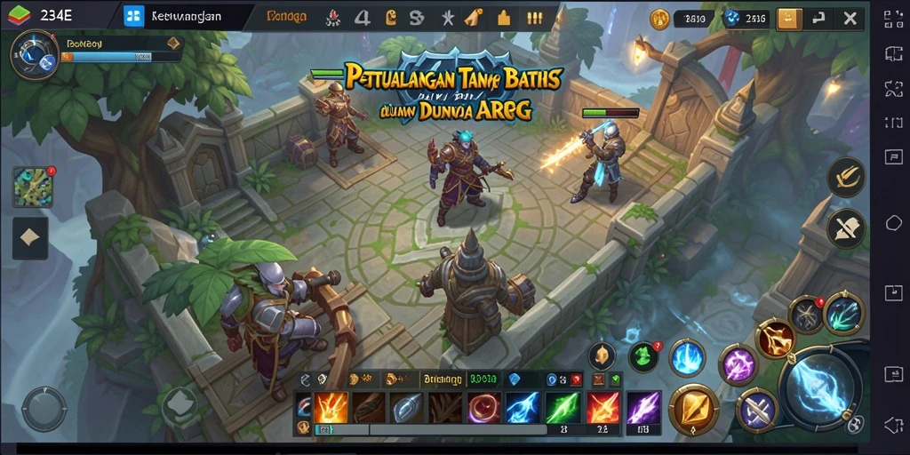 Screenshot dari gameplay epik di dunia ARPG 234E.