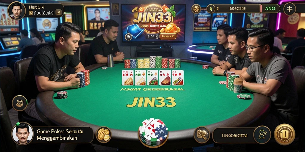 Screenshot JIN33 menampilkan momen seru saat bermain Poker.
